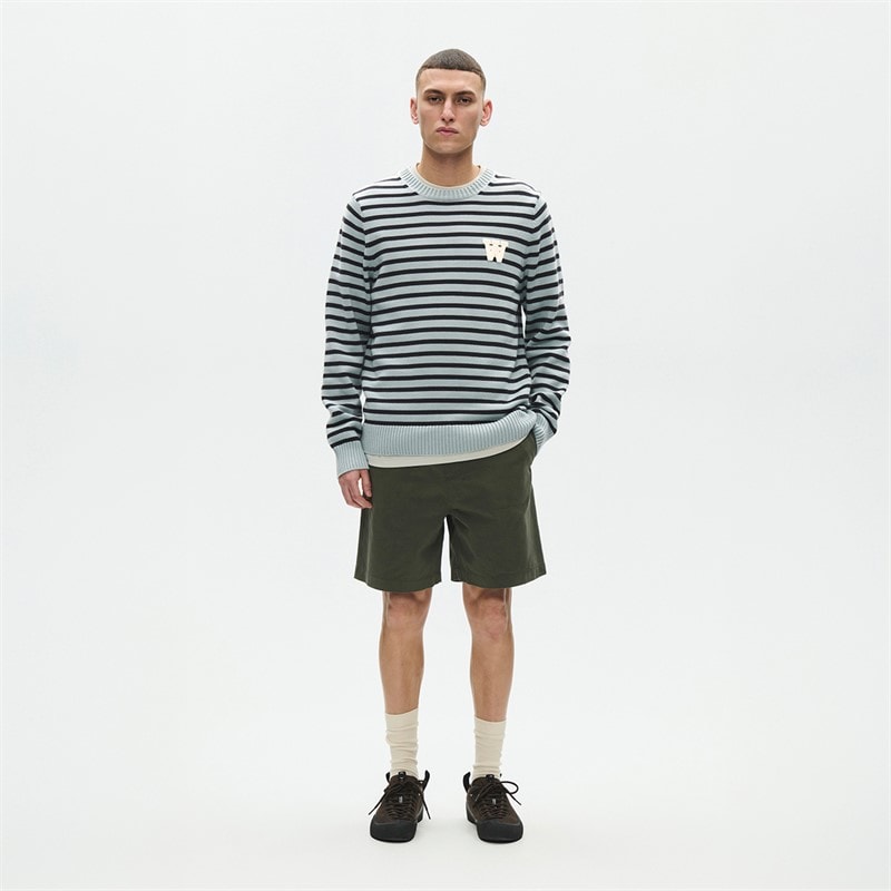 Wood Wood Herre Tay Rund Hals Sweater Slate Stripe - Billede 4