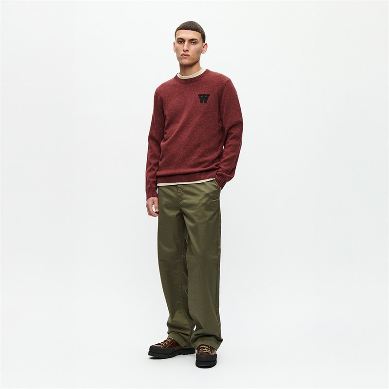 Wood Wood Herre Tay Strikket Sweater Dekadent chokolade melange - Billede 2