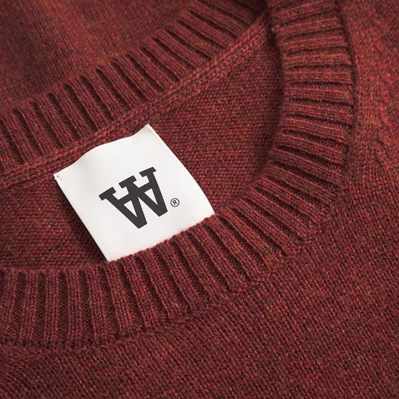 Wood Wood Herre Tay Strikket Sweater Dekadent chokolade melange - Billede 5