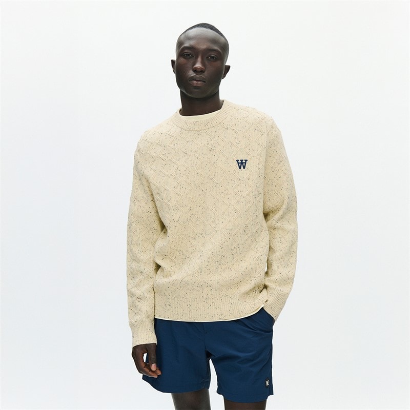 Wood Wood Herre Lamin Strikket Sweater Månestråle