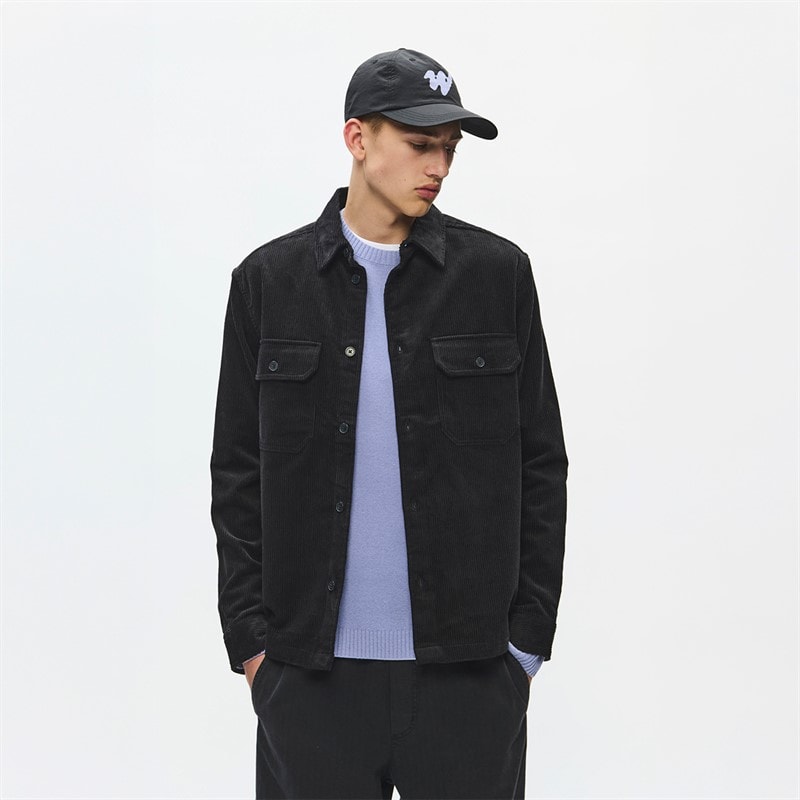 Wood Wood Herre Ler Overshirt Sort sand