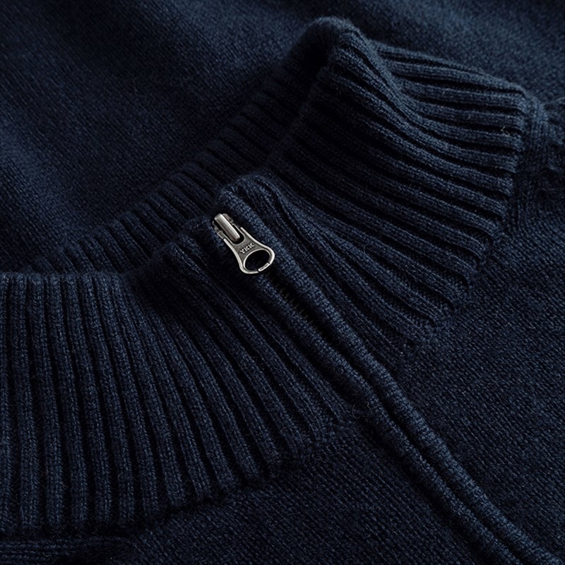 Wood Wood Herre Tay Halv Lynlås Strikket Sweater Salut - Billede 5