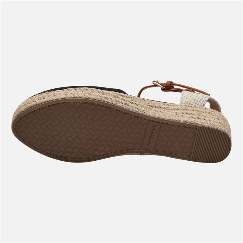 Wrangler Dame Bela Ankelrem Kilehæl Sandaler Sort - Billede 3