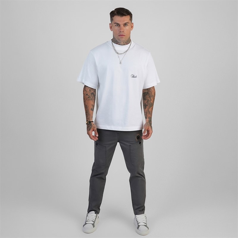 SikSilk Herre Oversized T-shirt Hvid - Billede 3
