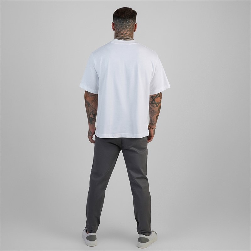 SikSilk Herre Oversized T-shirt Hvid - Billede 4