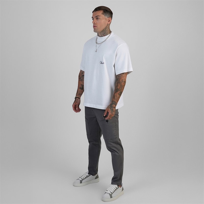 SikSilk Herre Oversized T-shirt Hvid - Billede 5