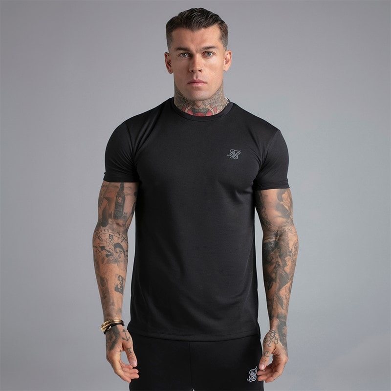 SikSilk Herre To Pak Muscle Fit T-shirts Sort/Grå - Billede 2