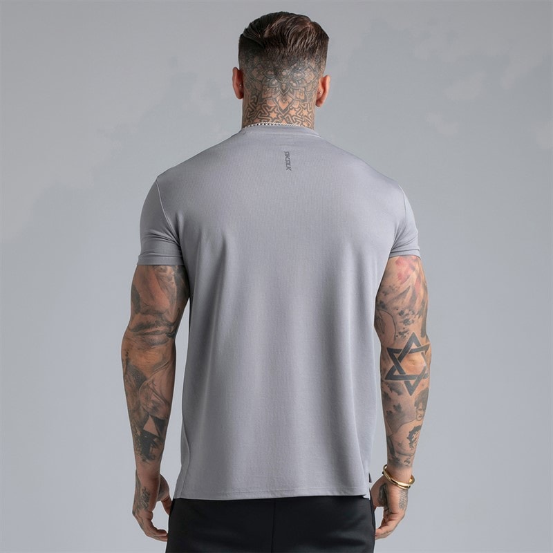 SikSilk Herre To Pak Muscle Fit T-shirts Sort/Grå - Billede 4