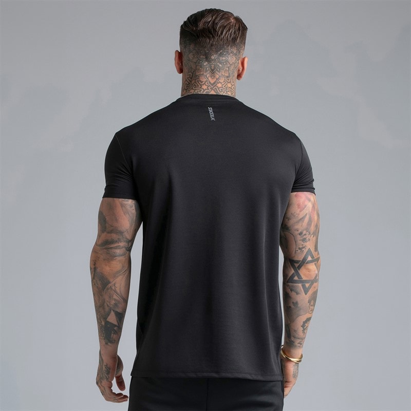 SikSilk Herre To Pak Muscle Fit T-shirts Sort/Grå - Billede 5