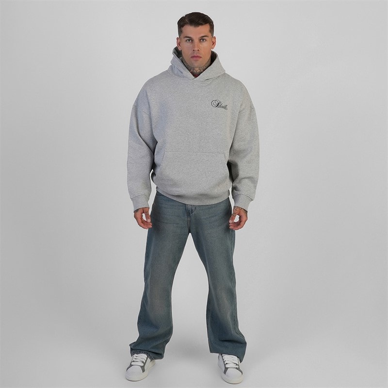 SikSilk Herre Essentials Hættetrøje Grey Marl - Billede 3