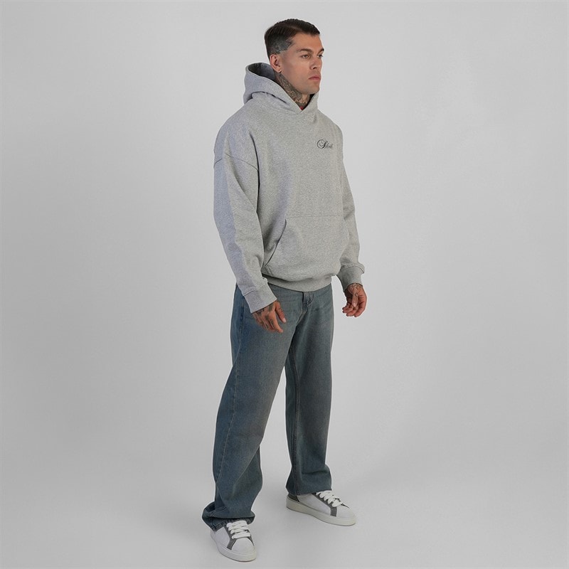 SikSilk Herre Essentials Hættetrøje Grey Marl - Billede 4