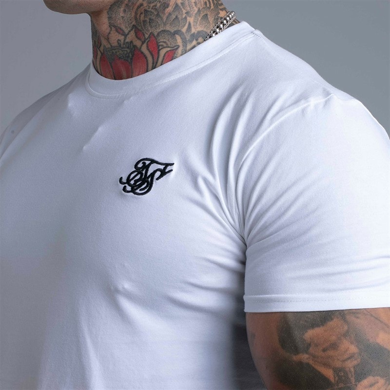 SikSilk Herre Essential T-shirt Hvid - Billede 2