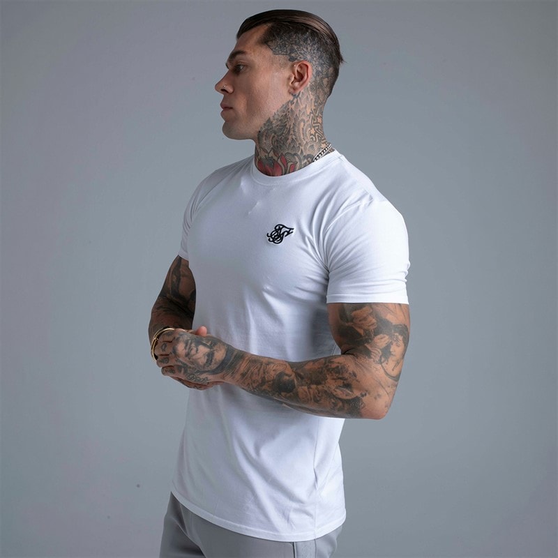 SikSilk Herre Essential T-shirt Hvid - Billede 3