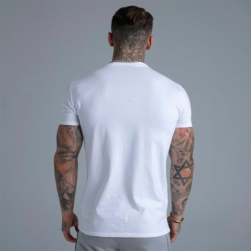 SikSilk Herre Essential T-shirt Hvid - Billede 4