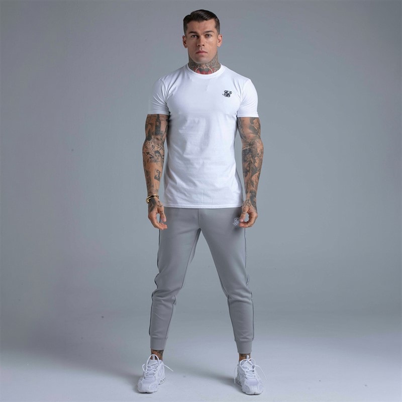 SikSilk Herre Essential T-shirt Hvid - Billede 5