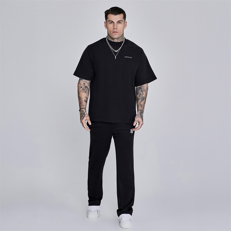 SikSilk Herre Essentials Poly Track Bukser Sort - Billede 4