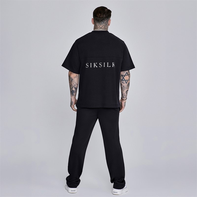 SikSilk Herre Essentials Poly Track Bukser Sort - Billede 5