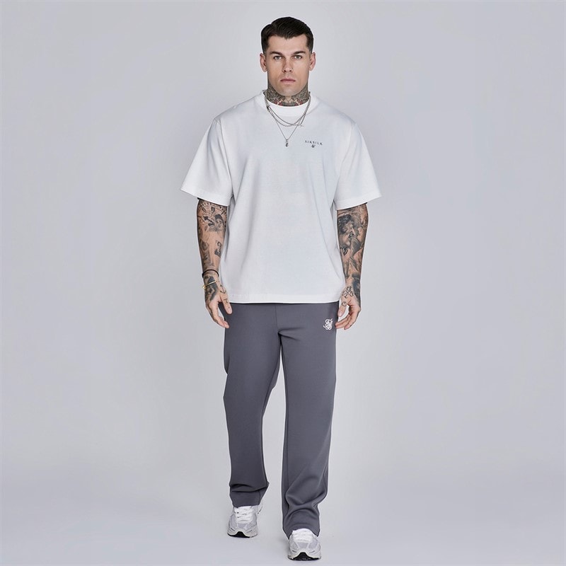 SikSilk Herre Essentials Poly Track Bukser Dark Grey - Billede 4