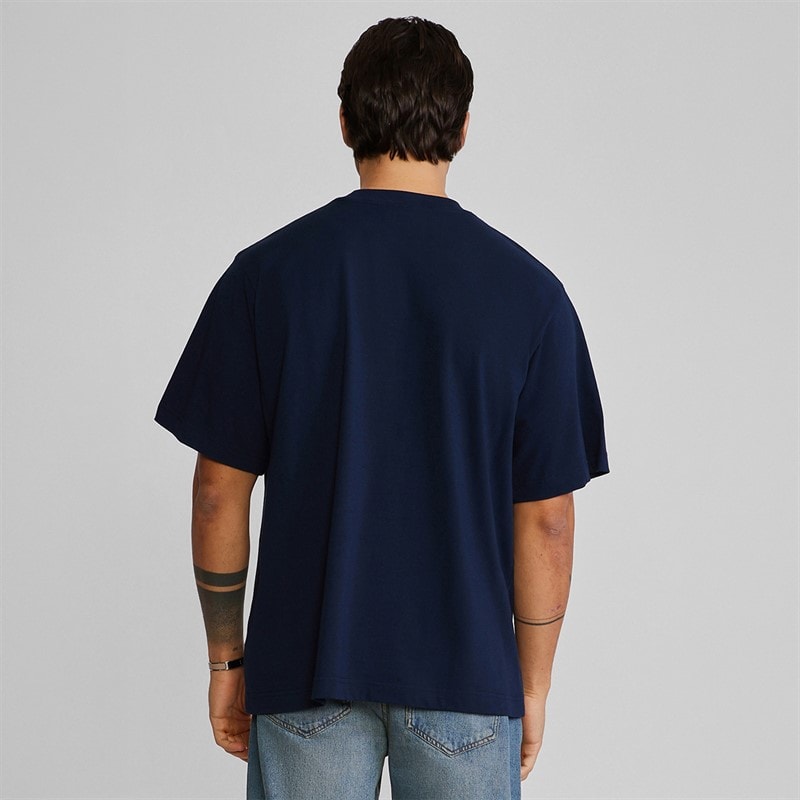 SikSilk Herre Oversized T-shirt Navy - Billede 3