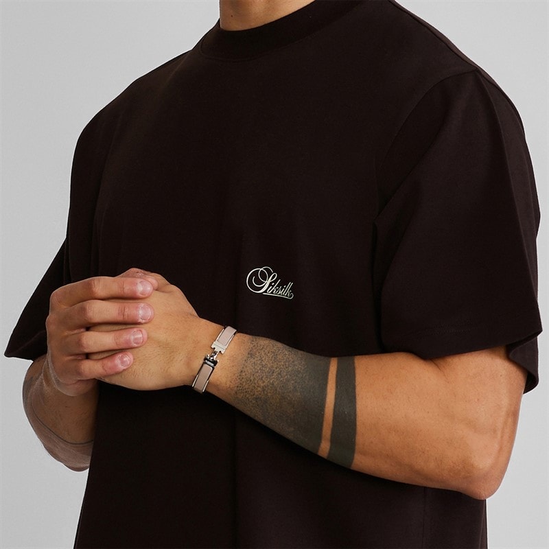 SikSilk Herre Oversized T-shirt Brun - Billede 2