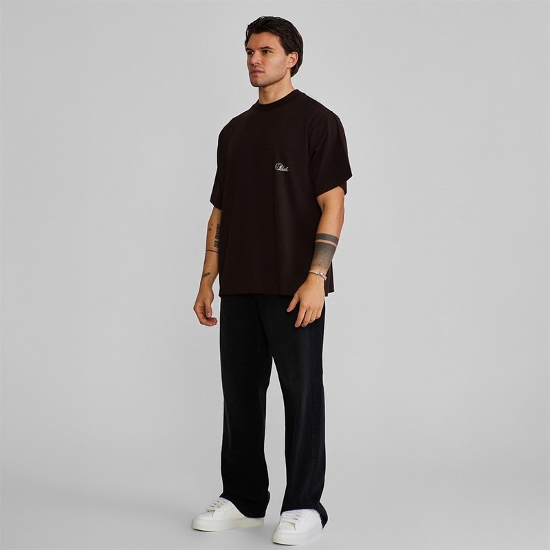 SikSilk Herre Oversized T-shirt Brun - Billede 4