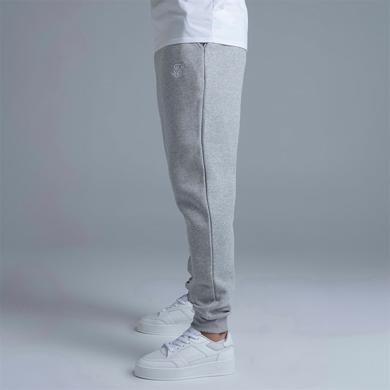 SikSilk Herre Essentials Joggers Grey Marl - Billede 3