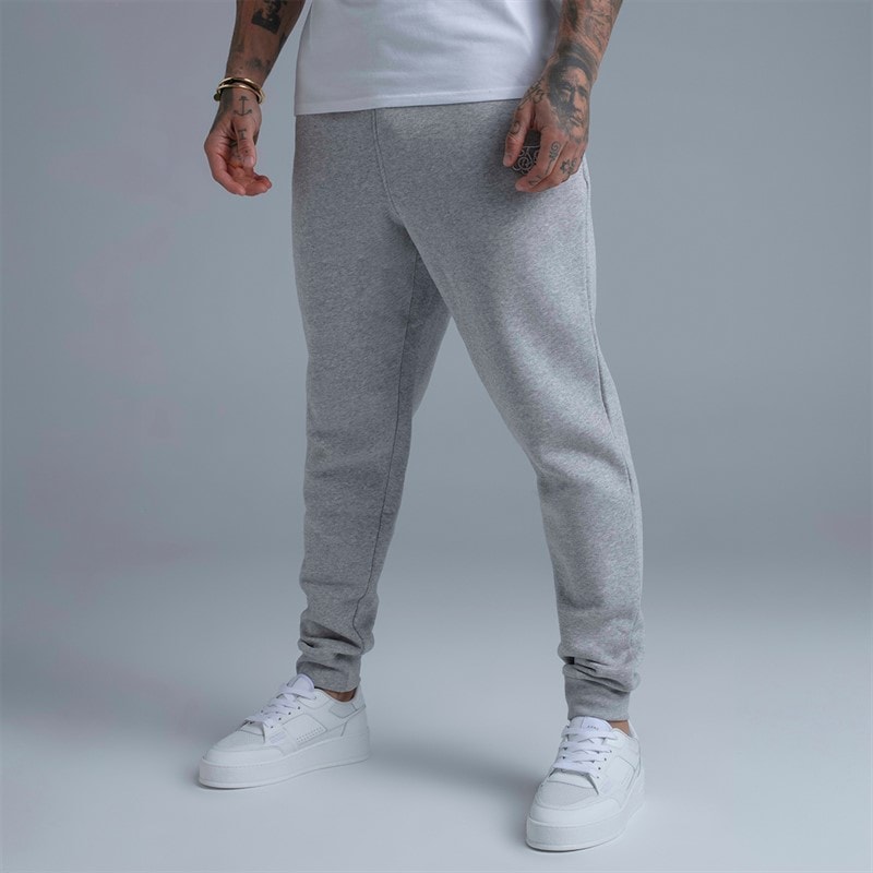 SikSilk Herre Essentials Joggers Grey Marl - Billede 4