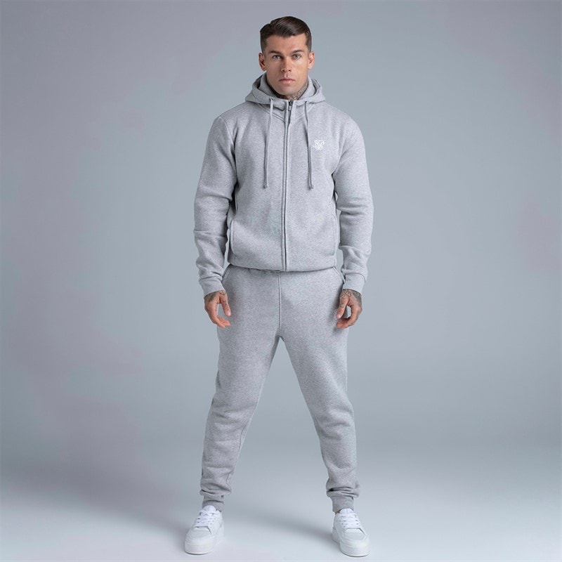 SikSilk Herre Essentials Joggers Grey Marl - Billede 5