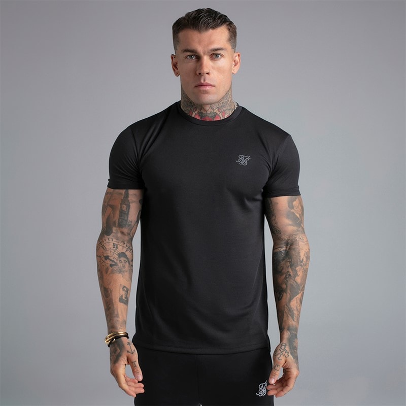 SikSilk Herre Muscle Fit T-shirt Sort