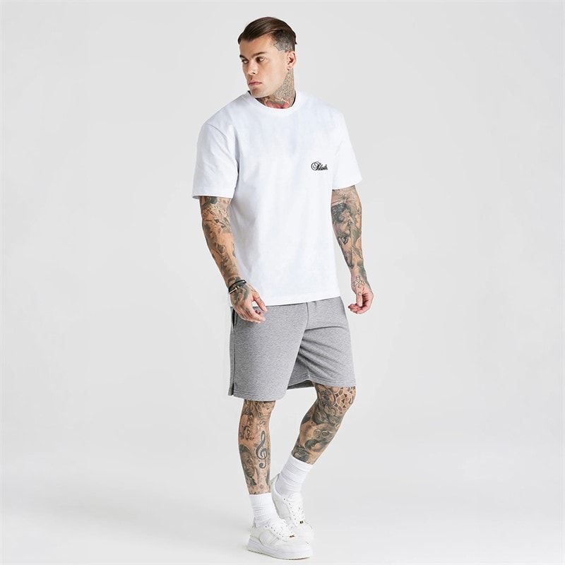 SikSilk Herre Essentials Shorts Grey Marl - Billede 4