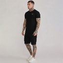 SikSilk Herre T-shirt Og Shorts Sæt Sort