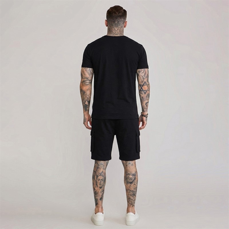 SikSilk Herre T-shirt Og Shorts Sæt Sort - Billede 2