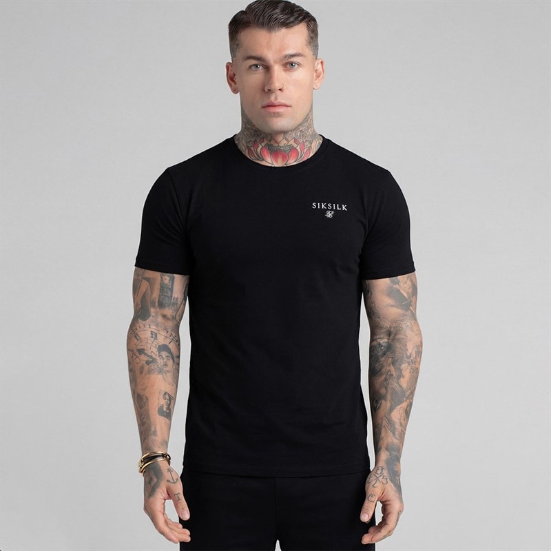 SikSilk Herre T-shirt Og Shorts Sæt Sort - Billede 3
