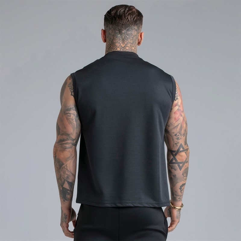 SikSilk Herre Ærmeløs T-shirt Sort - Billede 2