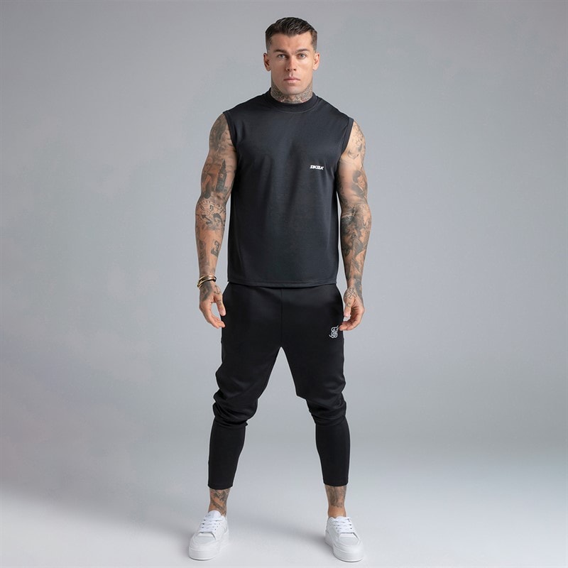 SikSilk Herre Ærmeløs T-shirt Sort - Billede 4