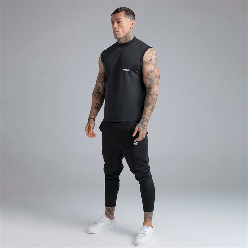 SikSilk Herre Ærmeløs T-shirt Sort - Billede 5