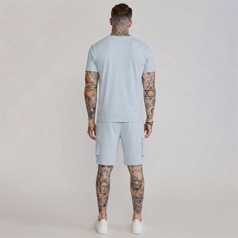 SikSilk Herre T-shirt Og Shorts Sæt Blå - Billede 2