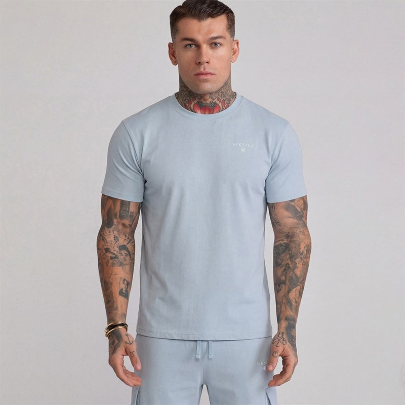 SikSilk Herre T-shirt Og Shorts Sæt Blå - Billede 3
