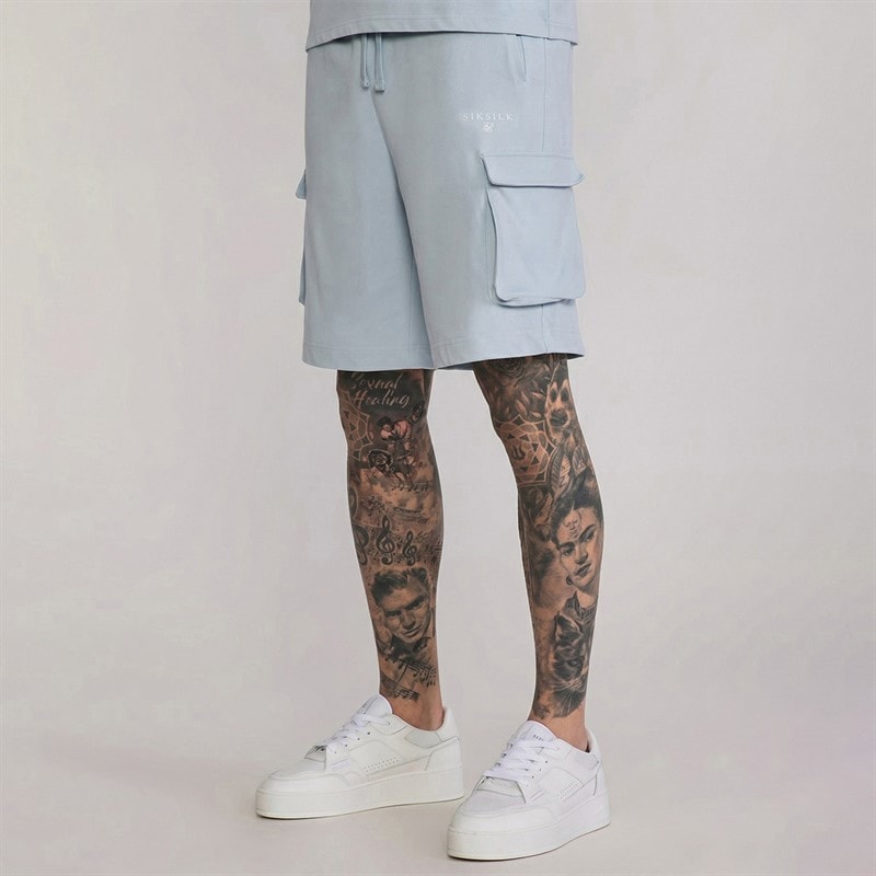 SikSilk Herre T-shirt Og Shorts Sæt Blå - Billede 4