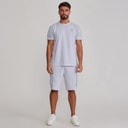 SikSilk Herre T-shirt Og Shorts Sæt Grey Marl