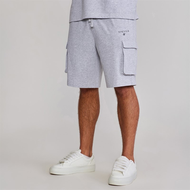 SikSilk Herre T-shirt Og Shorts Sæt Grey Marl - Billede 4