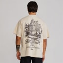 SikSilk Herre grafisk t-shirt Ecru