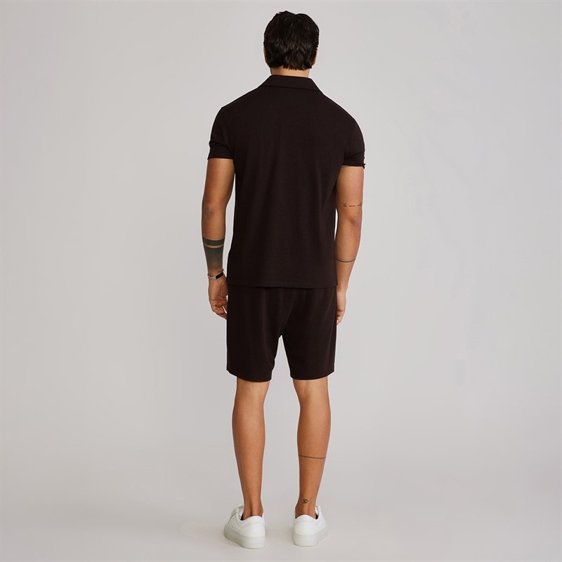 SikSilk Herre Polo Shirt Og Shorts Sæt Brun - Billede 2