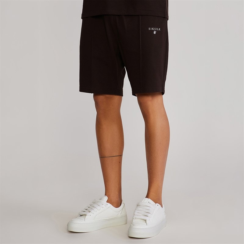 SikSilk Herre Polo Shirt Og Shorts Sæt Brun - Billede 4