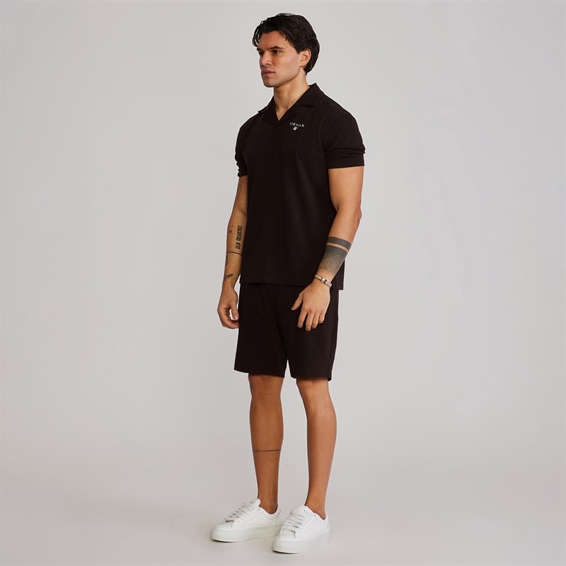 SikSilk Herre Polo Shirt Og Shorts Sæt Brun - Billede 5