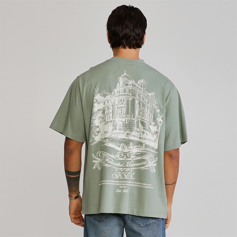 SikSilk Herre grafisk t-shirt Grøn