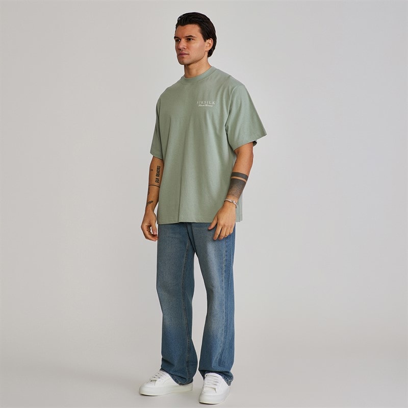 SikSilk Herre grafisk t-shirt Grøn - Billede 5