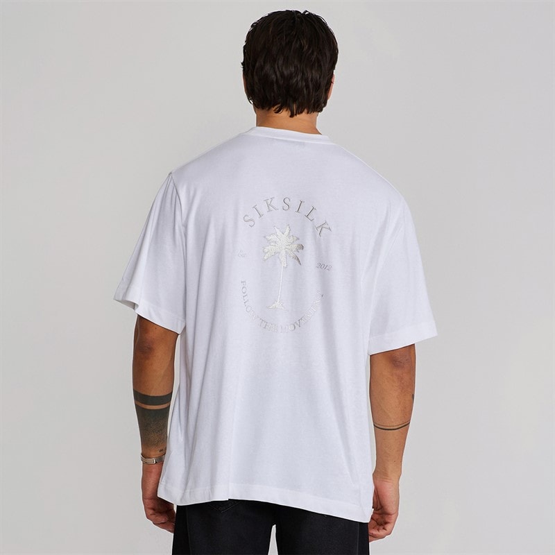SikSilk Herre grafisk t-shirt Hvid