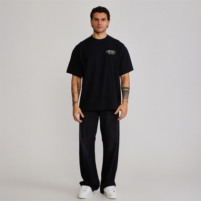 SikSilk Herre grafisk t-shirt Sort - Billede 4