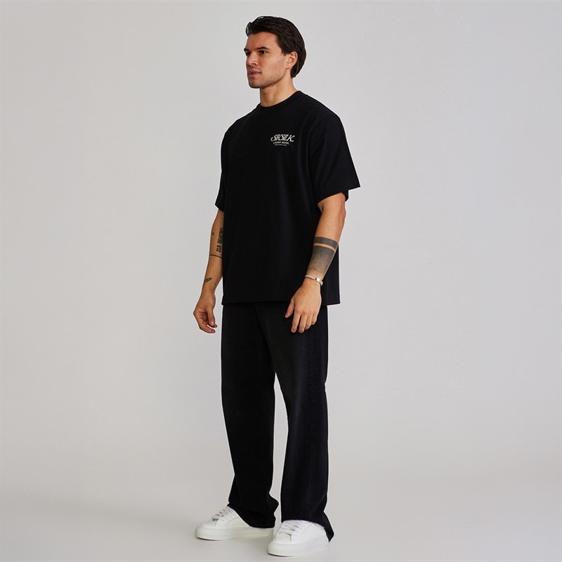 SikSilk Herre grafisk t-shirt Sort - Billede 5